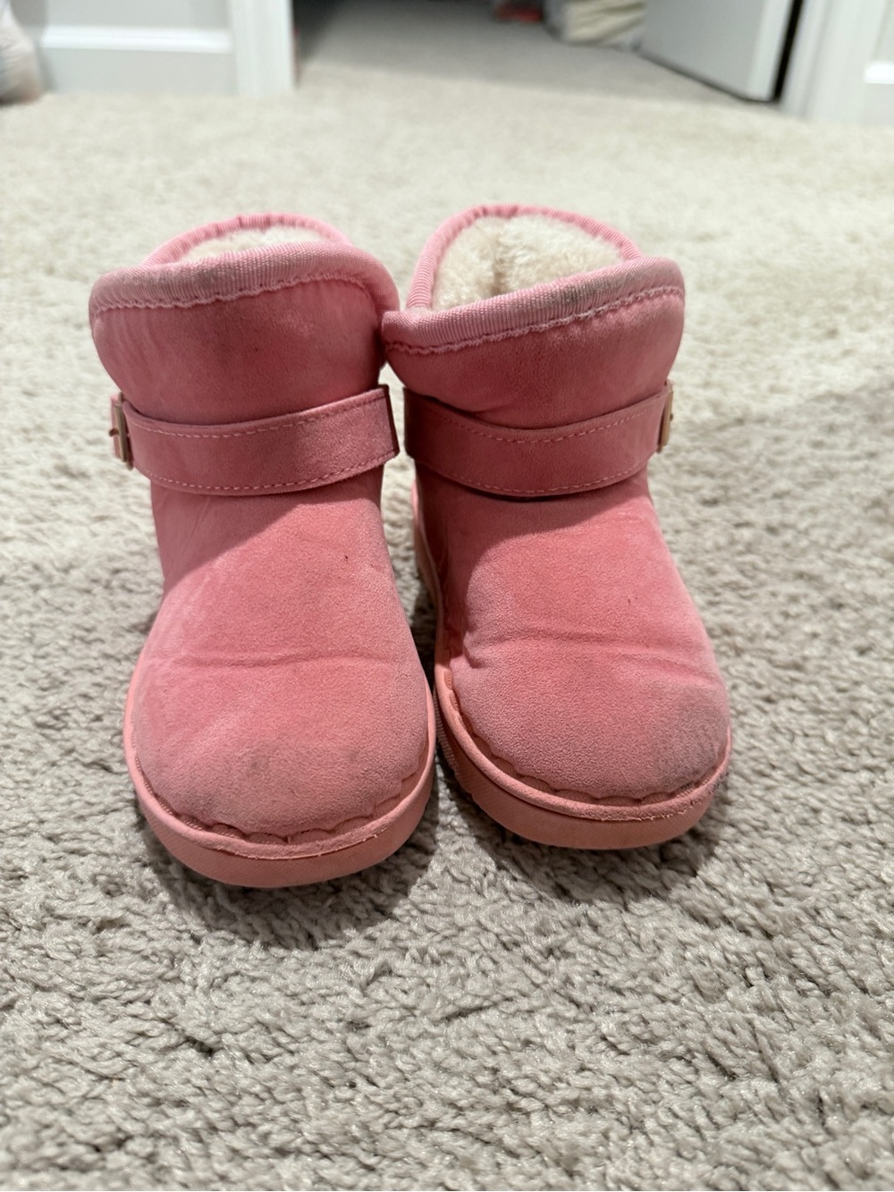 Kids Pink Cozy Lined Booties